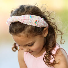 Frog Sac diadema arcoiris con cuentas, perfecta para crear estilos coloridos.