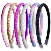 Diadema FROG SAC fina rosa con brillo, ideal para mantener el cabello en su lugar
