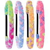 Frog Sac diadema trenzada arcoíris, conjunto de 4, ideal para atuendos divertidos.