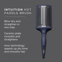 Fromm Intuition ceramic ionic base visible, highlighting heat retention for fast straightening.