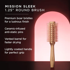 Fromm Mission Sleek ionic pins reduce static for smoother detangling.