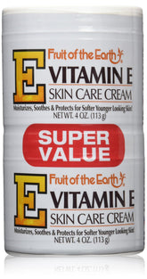 Fruit of the Earth Crema Vitamina E 4 oz tarro para hidratación diaria de la piel