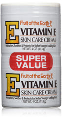 Fruit of the Earth Crema Vitamina E 4 oz tarro para hidratación diaria de la piel