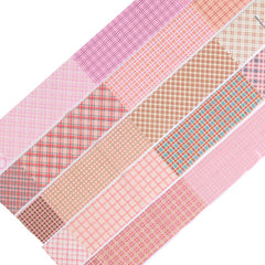 FSpronail láminas plaid rosa corte y diseño para uñas precisas.