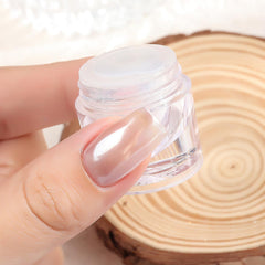 FSpronail Moonlight White Chrome: polvo blanco perlado para puntas francesas, efecto perla.