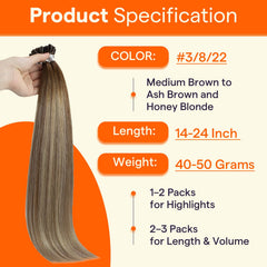 Lightweight Full Shine U Tip bundles with strand-by-strand application for comfort.