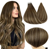 Full Shine balayage 4/24/4 tape-in extensions blend seamlessly for everyday volume