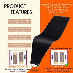 Full Shine tape-in extensions 18inch invisible tape for a discreet, flat finish.