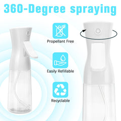 Fun Gift spray bottle nano nozzle demonstrates wide-area mist from any angle