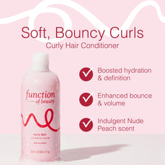 Function of Beauty Curly Hair Conditioner XL, textura crema, controla el frizz y hidrata.