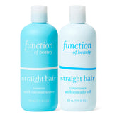 Function of Beauty Straight Hair Shampoo bottle, hydrating formula for sleek strands.