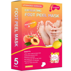 FUNNIR mascarilla exfoliante para pies en empaque, opción práctica para cuidado en casa.