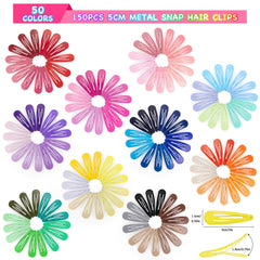 Funtopia 2-inch snap barrettes with non-slip metal finish for secure all-day wear.
