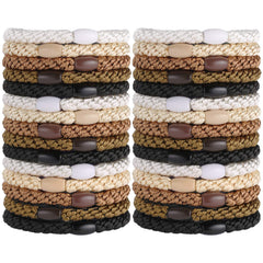 Funtopia soft-woven elastic hair tie pack showing gentle removal and comfortable wear