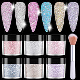Furtherpretty silver reflective glitter powder for dazzling nails in every light