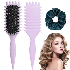 FXIYILTS Curly Hair Brush with nylon bristles for smooth curls and reduced frizz.