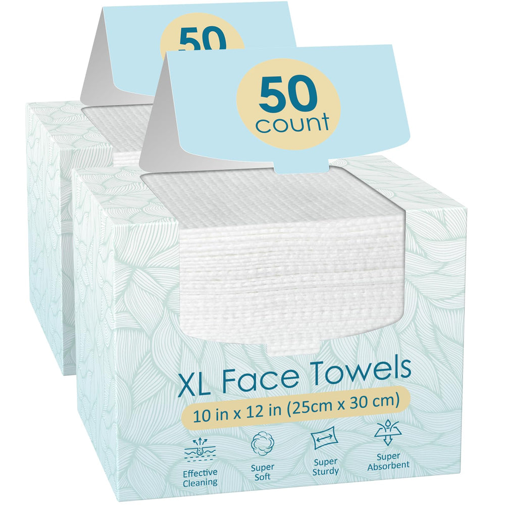 FYGRIP - toallitas faciales desechables extragrandes 10x12 para limpieza suave y rápida