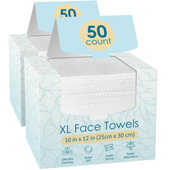 FYGRIP - toallitas faciales desechables extragrandes 10x12 para limpieza suave y rápida