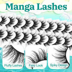Fyonas FM03 manga lashes 10-15mm center-doll-eye strip enhances gaze with graceful center emphasis
