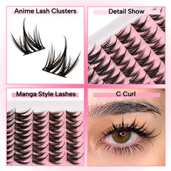 Fyonas manga style lashes 10-12-14 lengths for enhanced eye size