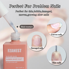 Applying FZANEST builder gel to extend nails up to 2 cm for a stronger base.