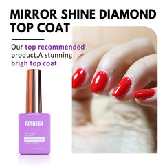 FZANEST diamond top coat preserves nail art brilliance.