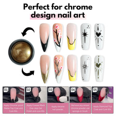 fzanest polvo-uñas-cromo-negro efecto cromo intenso para uñas modernas