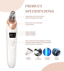 Gackoko 2025 Blackhead Remover USB charging port for convenient recharging at home