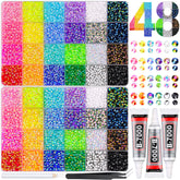 GA&EN bedazzling kit shows two boxes of vibrant rhinestones ready for DIY decor.