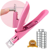 GA&EN light pink nail clipper with magnet sizers demonstrates precise length control.