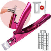 GA&EN Violet Red nail clipper with magnets for precise length.