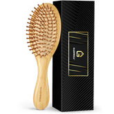 GAINWELL bamboo hair brush top view for gentle scalp massage and detangling.