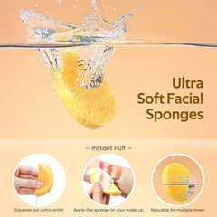 GAINWELL sponges expand when soaked for easy gentle cleansing