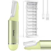 Galtxen sonic dermaplane razor in use on the face for peach fuzz removal