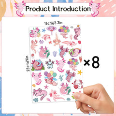 Diseños adorables de axolotl Gameza para regalos y fiestas
