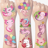 Tatuajes axolotl Gameza en rosa para decorar fiestas