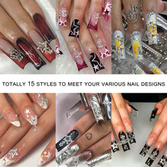Ganepwns variety nail-art charms display for versatile manicure ideas