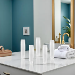 GANPUB white squeeze tubes with easy-dispense design for travel skincare.