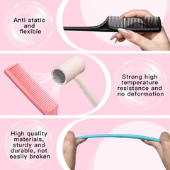 GAONSWOE fine-tooth comb with pick for braiding and detailing.