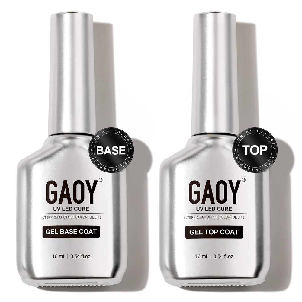 GAOY 16ml glassy top coat bottle showing shiny, durable UV-curable finish