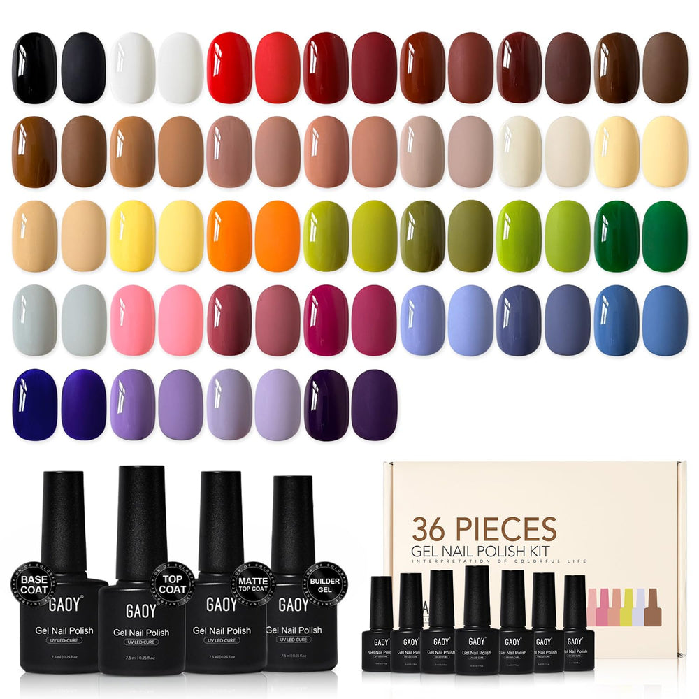 GAOY 36-pcs gel nail polish set overview for versatile at-home manicures
