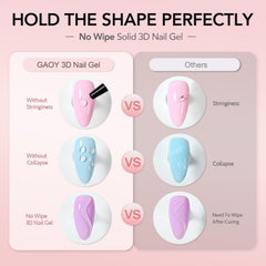 GAOY 3D Nail Gel squeeze-action design enables mess-free art creation.