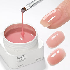 GAOY base color rosa nude en botella para uñas duraderas.