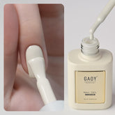 GAOY beige white gel nail polish bottle with self-leveling formula for smooth nails.