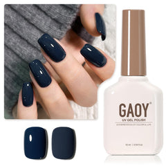 GAOY blue gel nail polish 16ml bottle ready for long-lasting at-home manicure.