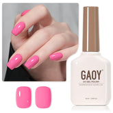 GAOY Bright Pink Gel Nail Polish bottle front showing vibrant color for at-home manicure