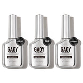 GAOY capa superior de gel con acabado claro, conjunto de 3 frascos 16ml
