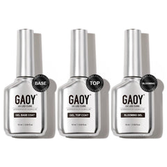 GAOY capa superior de gel con acabado claro, conjunto de 3 frascos 16ml