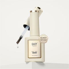 GAOY capa superior gel botella: brillo claro y duradero para uñas.