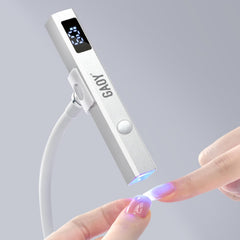 GAOY cordless nail lamp with stand enabling steady, precise home gel manicures.